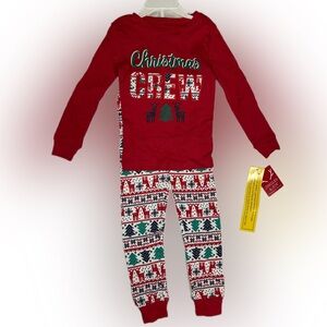Festive Holiday Kids Pajama Set - Red and Green